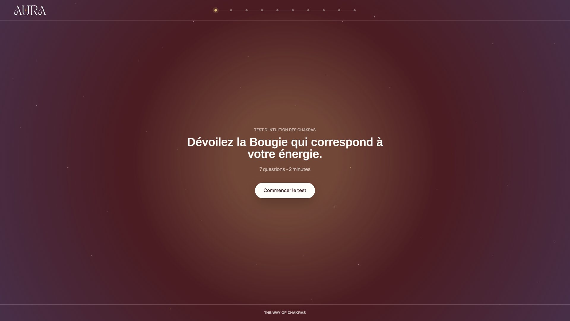 Écran du test d’intuition Atelier Aura